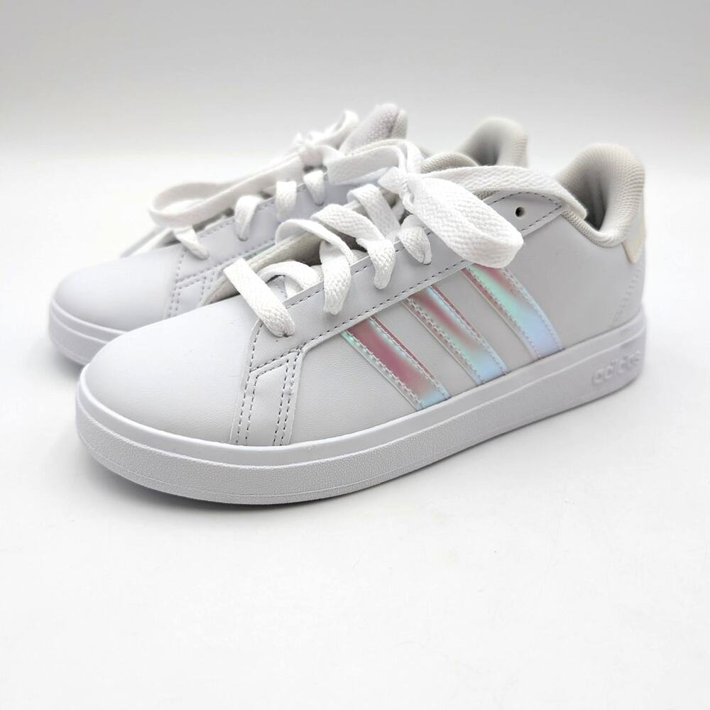 Adidas Grand Court Low Top Sneakers Shoes Round Toe Kds' White Size US2 EU33.5